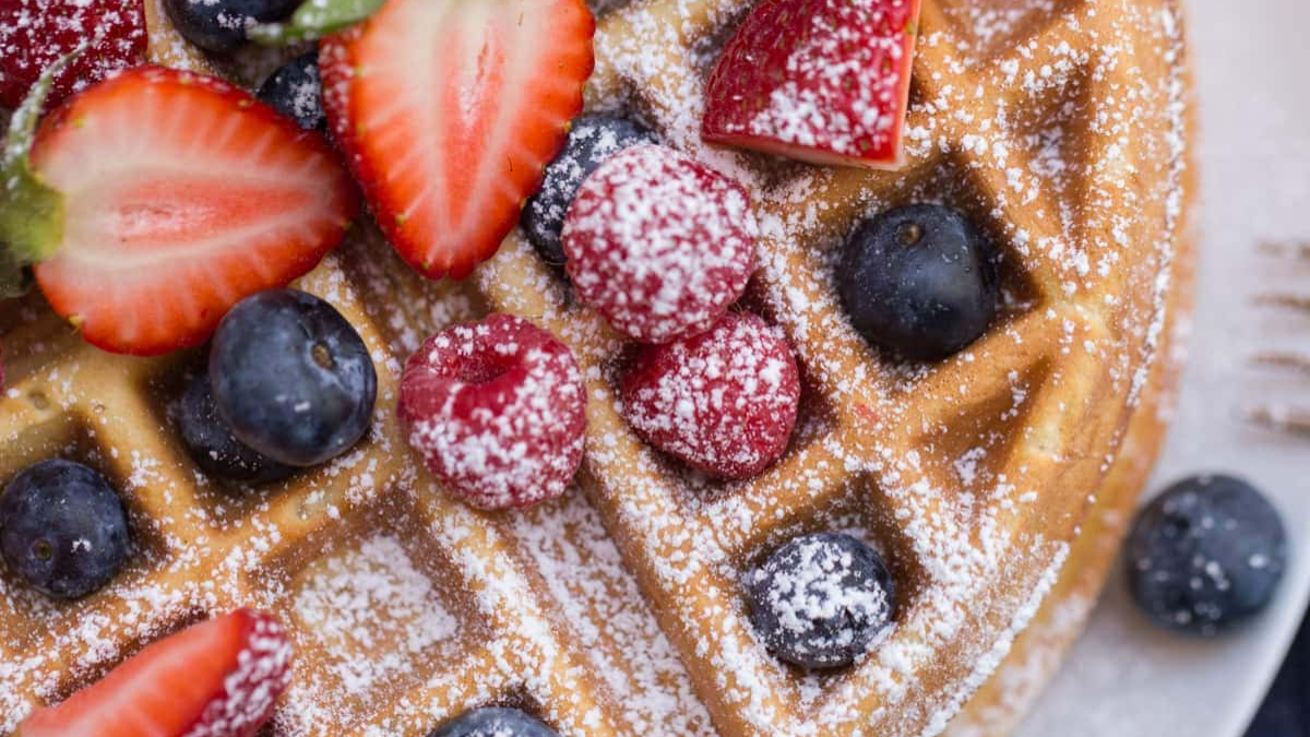 Easy Belgian Waffles Recipe. Photo credit Lauren's Latest.