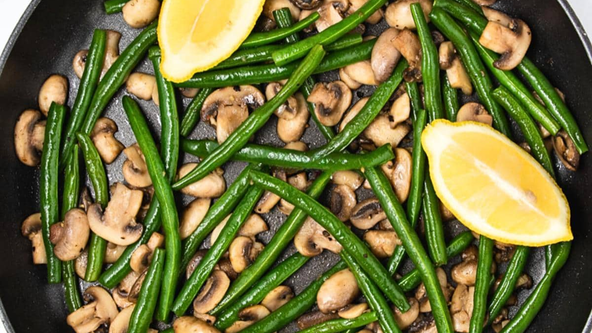 Easy Fresh Green Beans And Mushrooms. Photo credit International Hospitality.