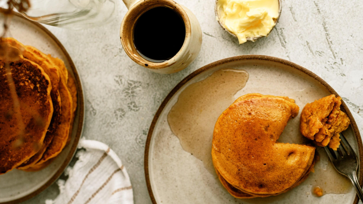 Easy Pumpkin Pancakes. Photo credit Lauren's Latest.