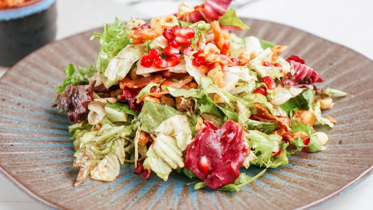 Holiday Salad With Pomegranate Seeds. Photo credit Lauren's Latest.