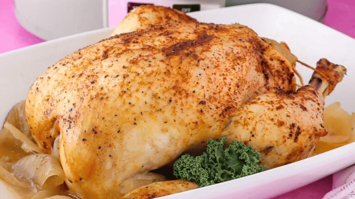 Juicy And Tender Crock Pot Whole Chicken Recipe. Photo credit Intentional Hospitality.