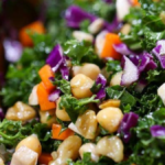 Kale Salad Recipe With White Balsamic Maple Dressing. Photo credit Lauren's Latest.