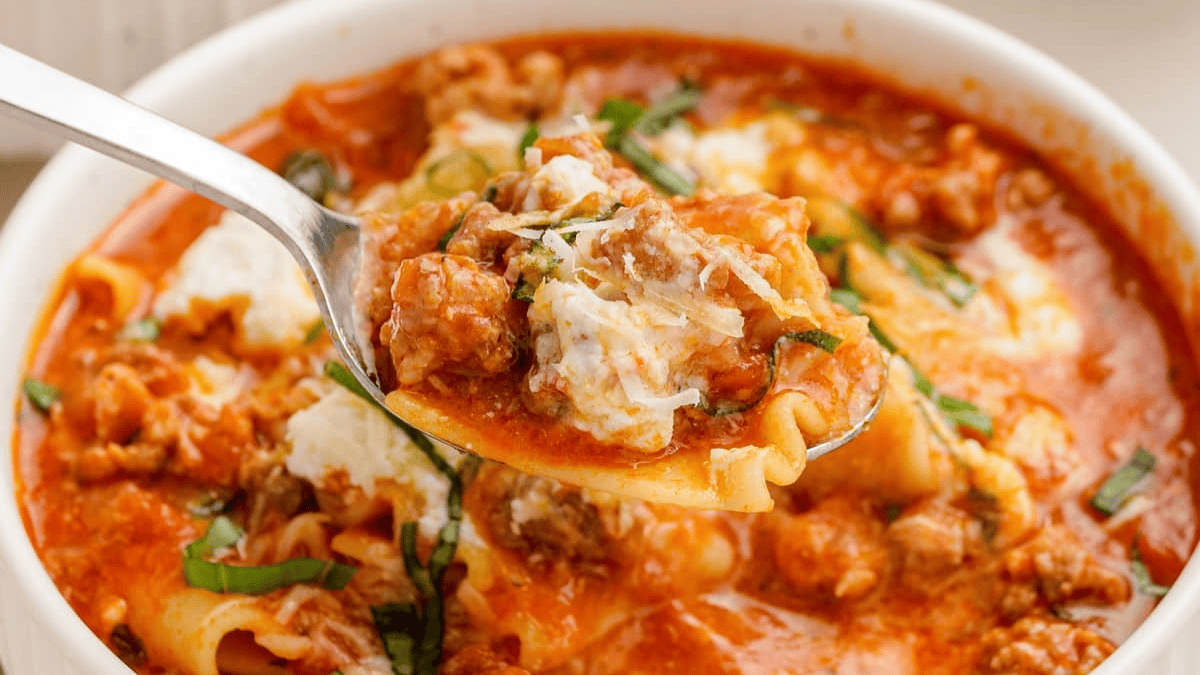 Lasagna Soup. Photo credit Lauren's Latest.