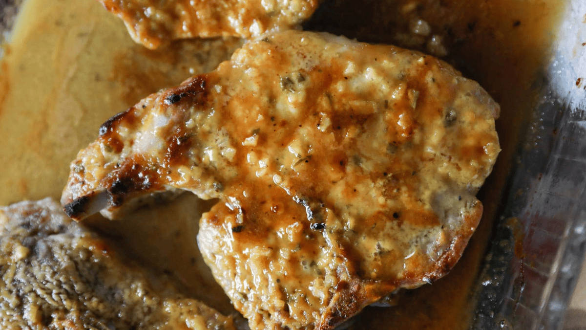 Oven Baked Bone In Pork Chops. Photo credit Lauren's Latest.