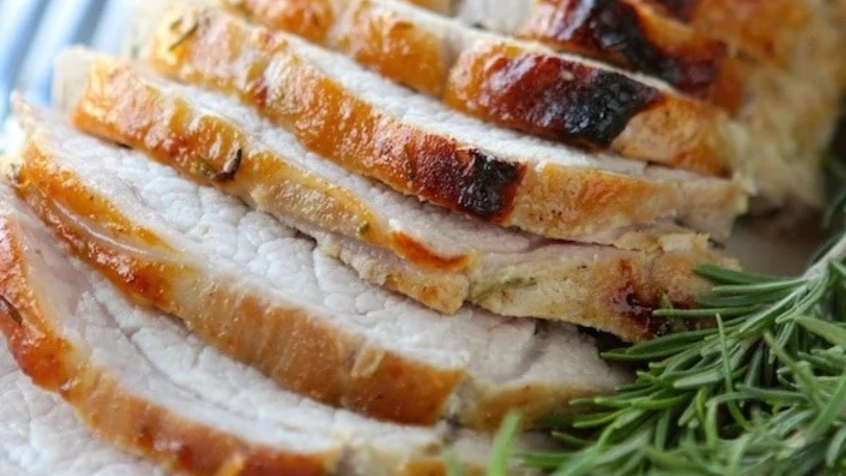 Rosemary Maple Mustard Pork Roast Recipe. Photo credit Lauren's Latest.