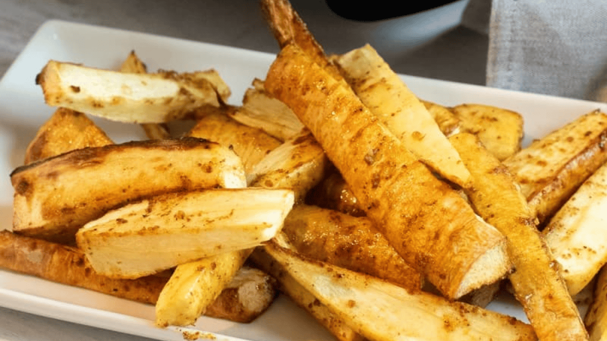 Simple Glazed Air Fryer Honey Parsnips. Photo credit Bucketlist Tummy.