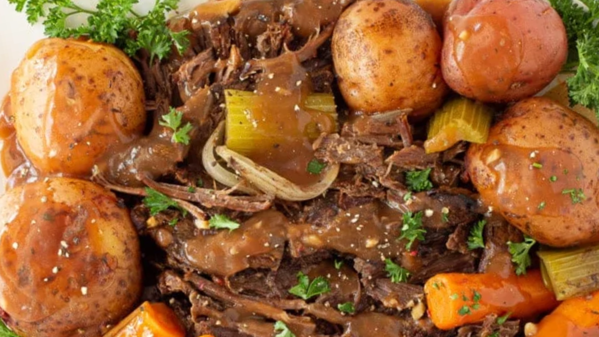 Super Tender Crock Pot Yankee Pot Roast. Photo credit Intentional Hospitality.