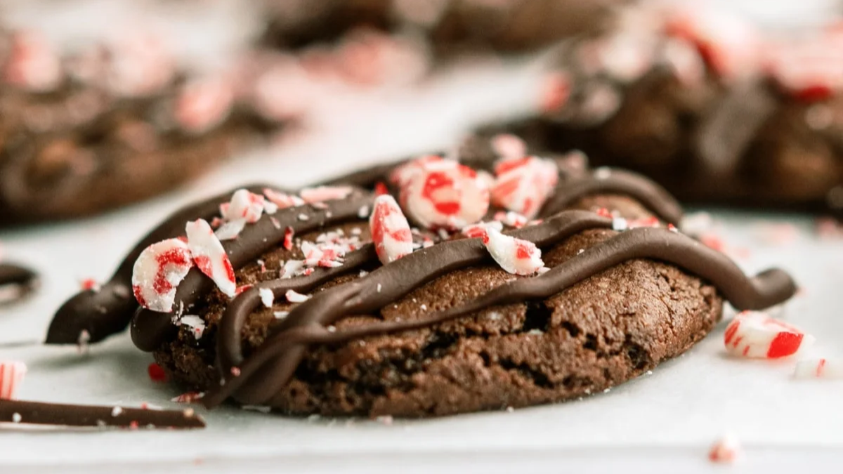 Triple Chocolate Candy Cane Cookies. Photo credit Lauren's Latest.