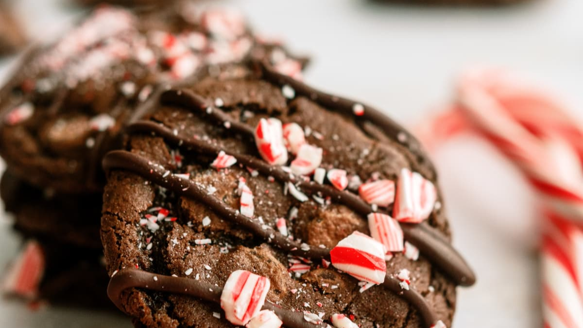 Triple Chocolate Candy Cane Cookies. Photo credit Lauren's Latest.