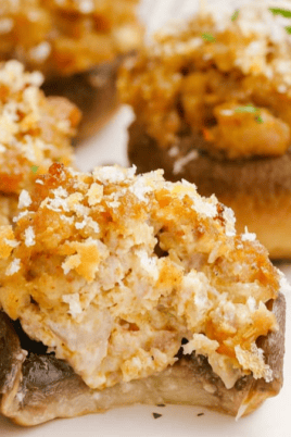 Ultimate Sausage Stuffed Mushrooms. Photo credit Lauren's Latest.