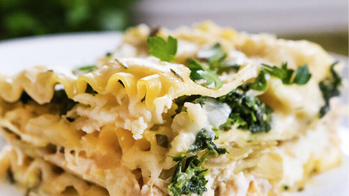 White Lasagna Is Creamy And Comforting!. Photo credit Pip and Ebby.