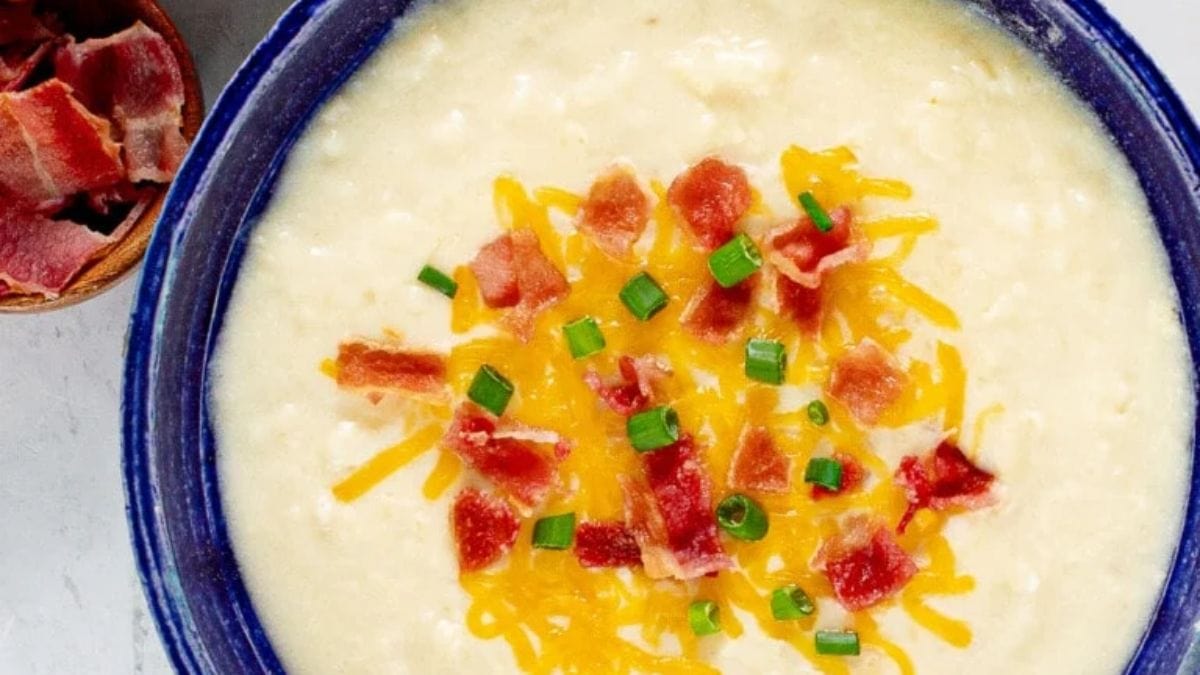 5 Ingredient Crock Pot Potato Soup With Frozen Hashbrowns. Photo credit Intentional Hospitality.