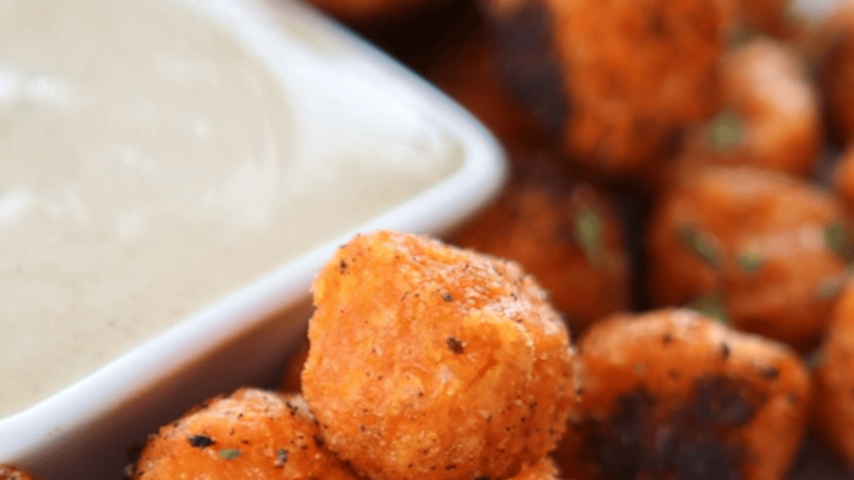 Cajun Sweet Potato Tots with Creamy Dip