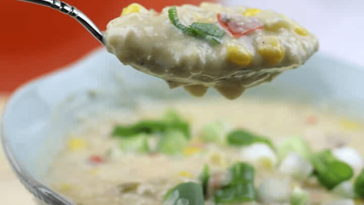 Chicken Corn Chowder. Photo credit Southern Food and Fun.