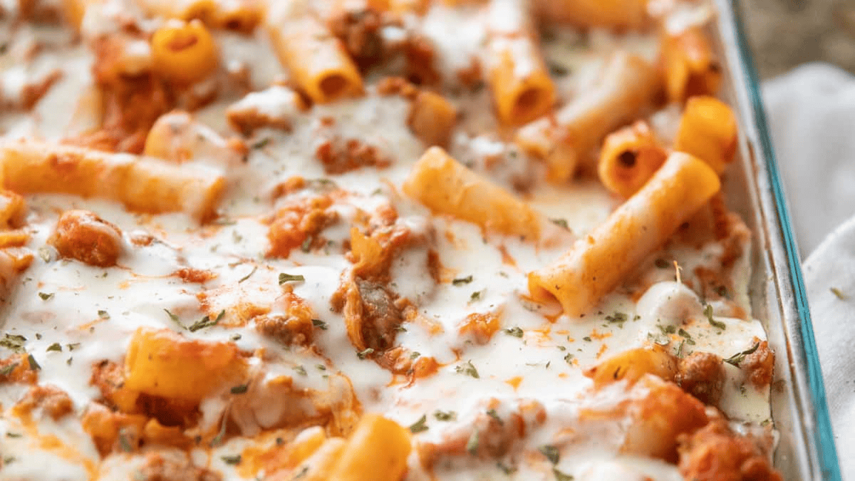 Classic Baked Ziti Recipe (Easy!). Photo credit Lauren's Latest.