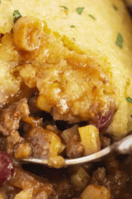 Easy Cowboy Cornbread Casserole. Photo credit Practically Homemade.