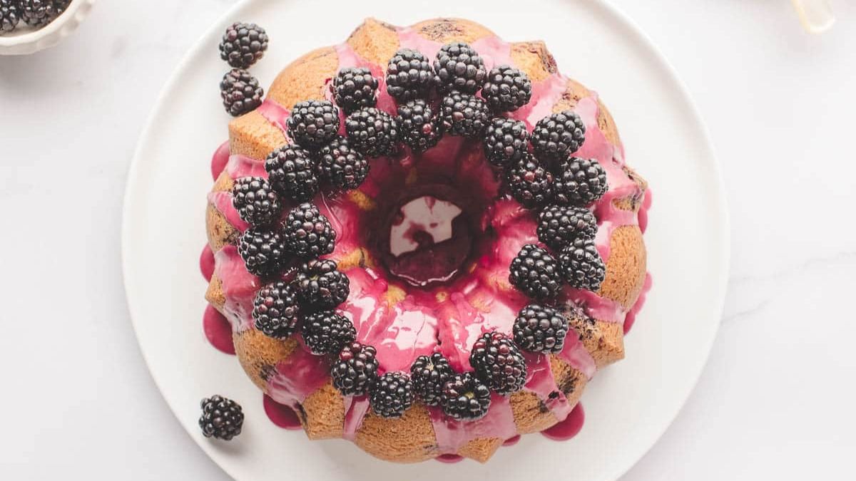 Lemon Blackberry Pound Cake. Photo credit Southern Food and Fun.