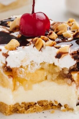 No Bake Banana Split Cake Recipe. Photo credit Lauren's Latest.