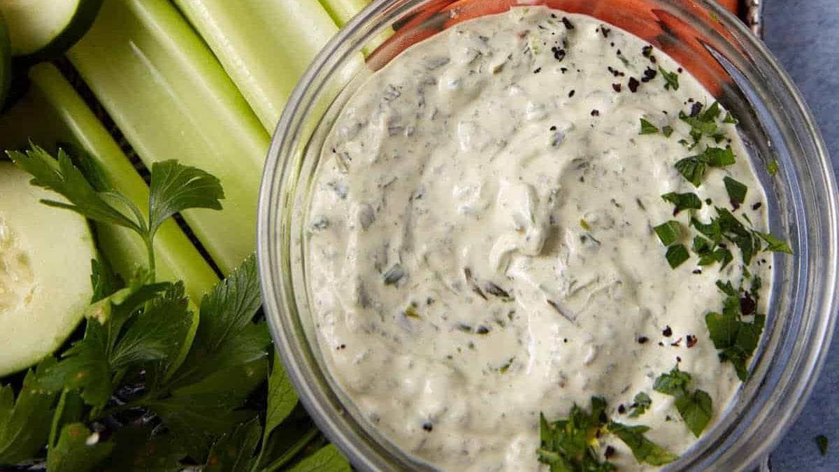 Quick & Easy Green Goddess Dip With Fresh Herbs. Photo credit Butter and Baggage.