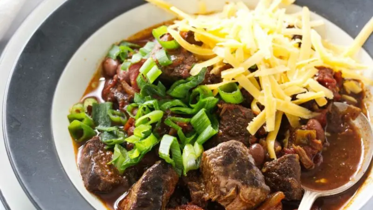 Slow Cooker Chunky Beef Chili. Photo credit Savor the Best.