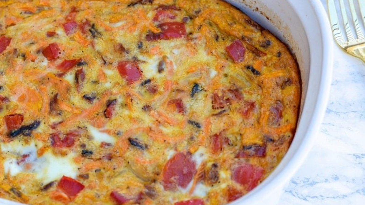 Sweetpotato Egg Casserole with Veggies. Photo credit Bucketlist Tummy.