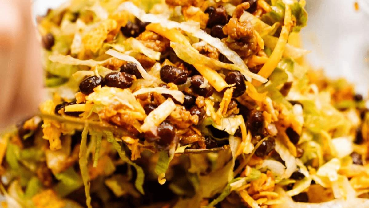 Taco Salad With Doritos & Catalina Dressing. Photo credit Lauren's Latest.