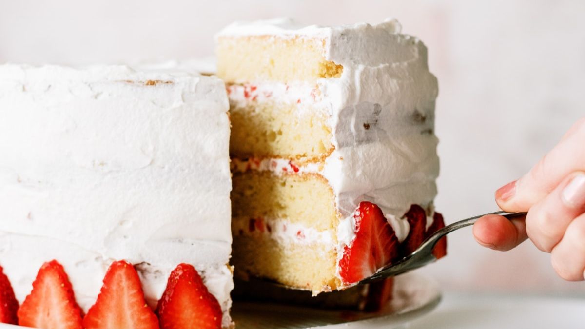 The Best Homemade Strawberry Cream Cake. Photo credit Lauren's Latest.