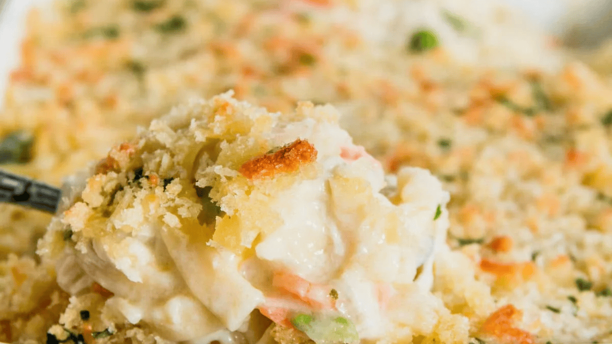 Cheesy Chicken Noodle Casserole. Photo credit Lauren's Latest.