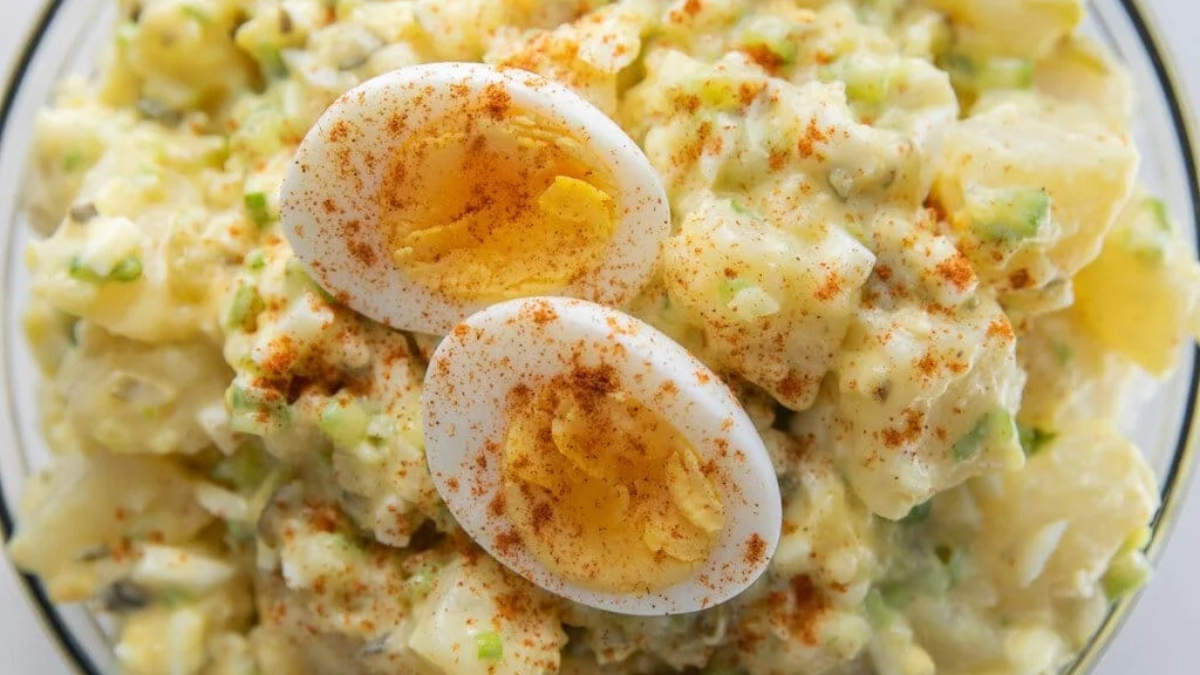 Deviled Egg Potato Salad. Photo credit Lauren's Latest.