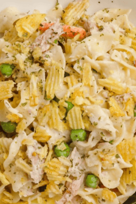 Tuna Noodle Casserole Recipe (No Soup). Photo credit Lauren's Latest.