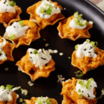 20 Minute Baked Buffalo Chicken Cups. Photo credit Butter and Baggage.