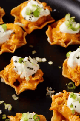 20 Minute Baked Buffalo Chicken Cups. Photo credit Butter and Baggage.