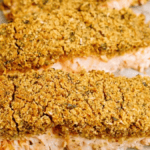 Baked Salmon with Garlic Parmesan Bread Crumbs. Photo credit Lauren's Latest.