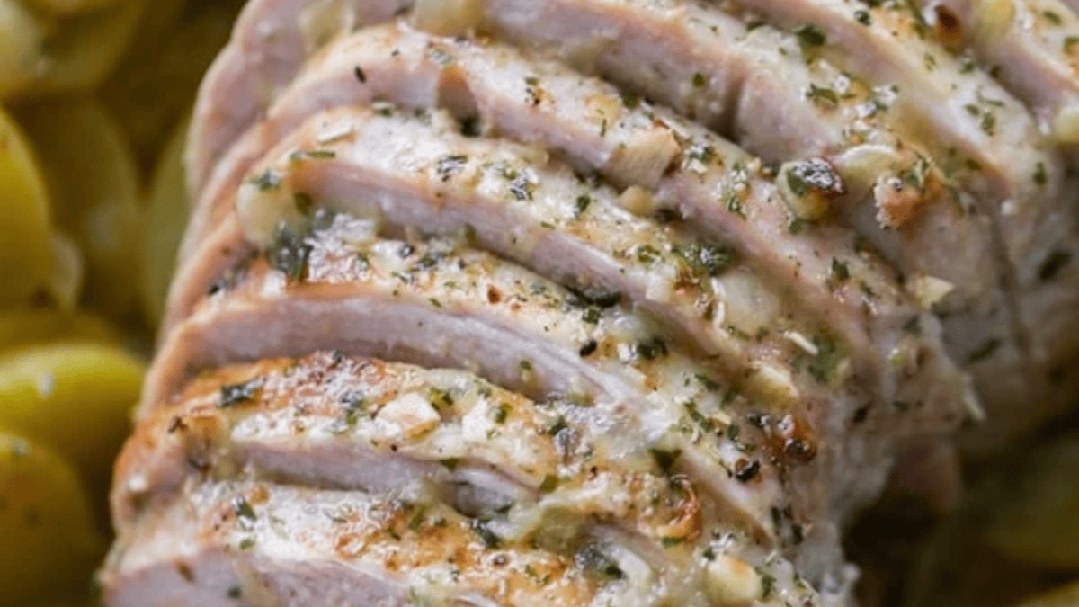 Garlic Pork Loin Roast Recipe. Photo credit Lauren's Latest.