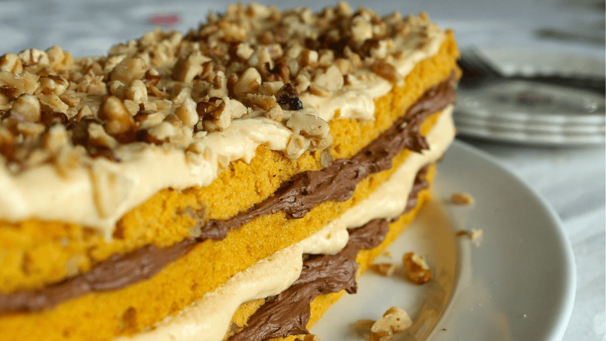 Pumpkin Cake Recipe with Walnuts. Photo credit Lauren's Latest.