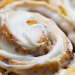 close up picture of pumpkin cinnamon rolls