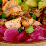 Salmon Rice Bowl. Photo credit Southern Plate.