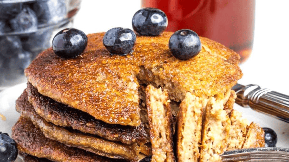 Vegan Banana Oat Pancakes. Photo credit Debra Klein.