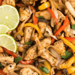 Air Fryer Chicken Fajitas. Photo Credit Semi Homemade Kitchen.