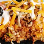 Taco Tater Tot Casserole Recipe. Photo credit Southern Plate.