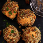 Mini Pimento Cheese Balls with Bacon and Pecans. Photo credit Butter and Baggage.