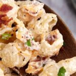 Creamy Bacon Cheddar Ranch Pasta Salad. Photo credit Butter and Baggage.