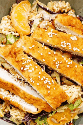 Crispy Chicken Asian Salad. Photo credit Lauren's Latest.