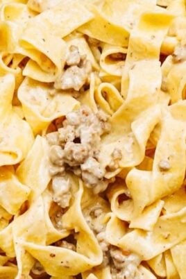 Spicy Italian Sausage Pasta. Photo credit Lauren's Latest