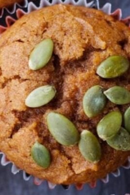 Bakery Style Pumpkin Muffins Recipe. Photo credit Lauren's Latest.