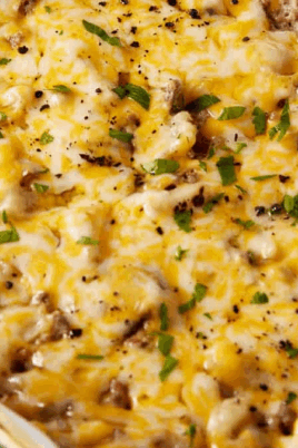 Hamburger Potato Casserole Without Canned Soup. Photo credit Butter and Baggage.