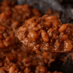 Southern Baked Beans with Ground Beef. Photo credit Butter and Baggage.