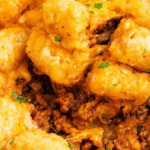 Tater Tot Sloppy Joe Casserole. Photo credit A One Pot Wonder.
