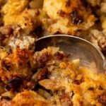 Baked Italian Sausage Stuffing. Photo credit Butter and Baggage.