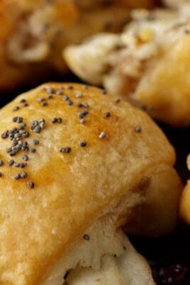 Cream Cheese Crescent Roll Appetizers with Mushrooms. Photo credit Butter and Baggage.